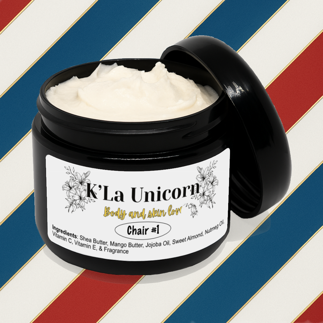 Chair #1 Whipped Shea Butter – Bay Rum, Sandalwood, & Patchouli Size: 8 oz | Made with natural ingredients